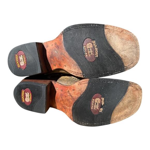 Dan Post Star Inlay Cowboy Boot Square Toe Side Zip Women size 7.5 - Picture 8 of 10